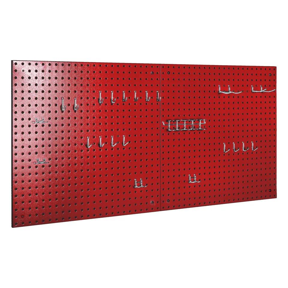 Seville Classics UltraHD Set 2 Pannelli Forati Rossi con Ganci