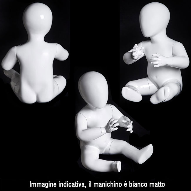 Agosistem SAM manichino infante seduto vetroresina bianco 45 cm