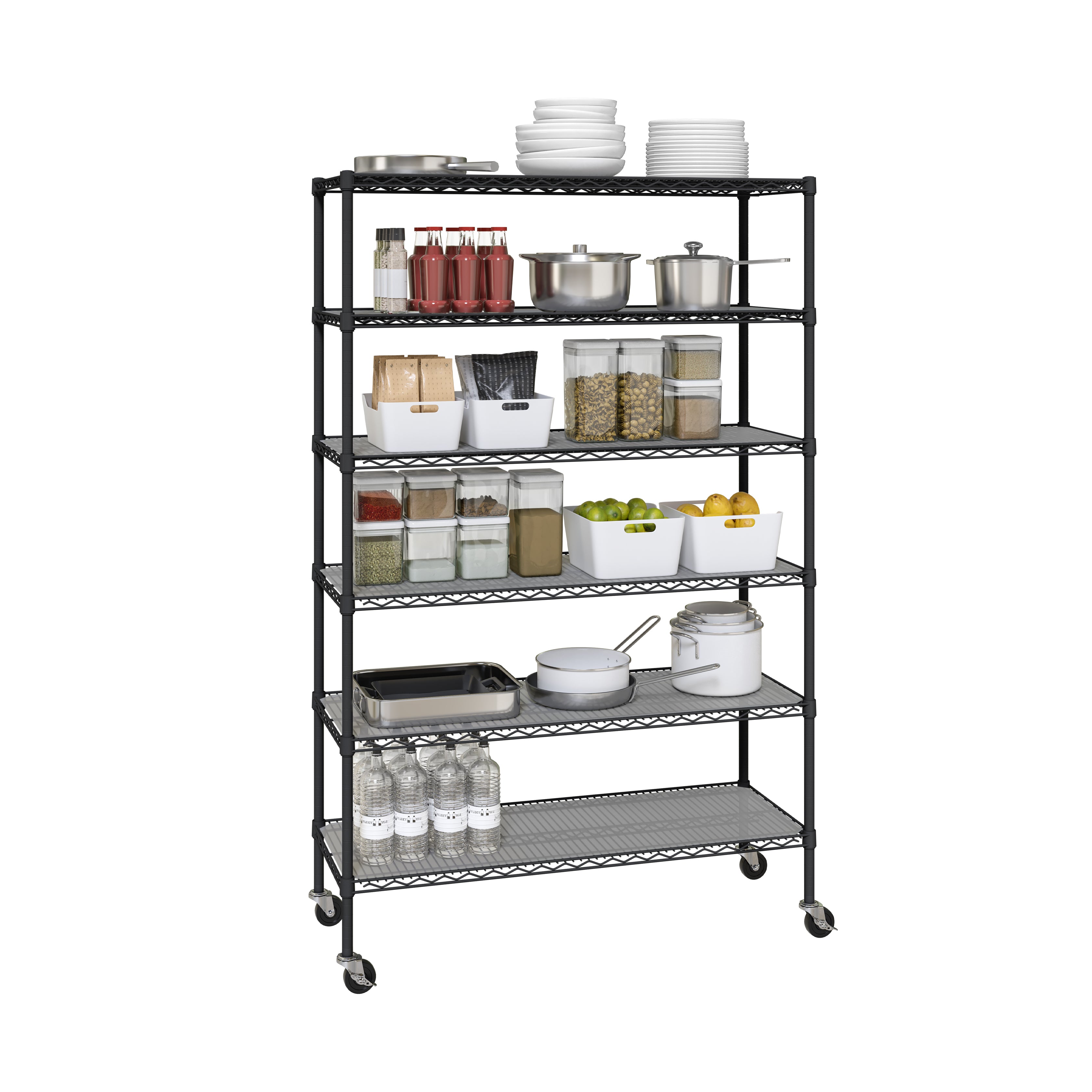 Seville Classics UltraDurable scaffale grafite 6 ripiani 48x18