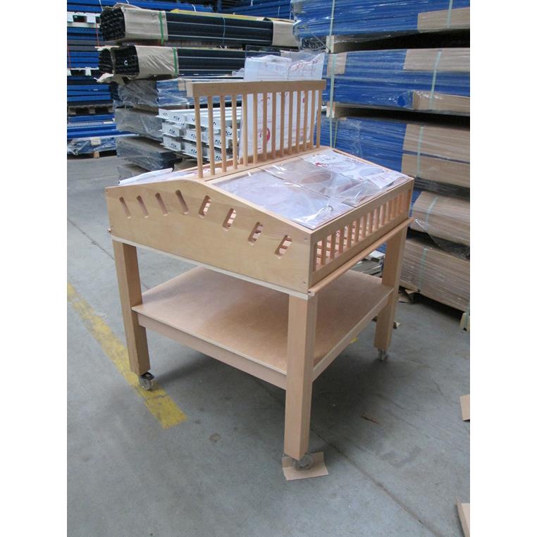 MegaMarket Espositore pane legno 90x90x135 cm 6 scomparti