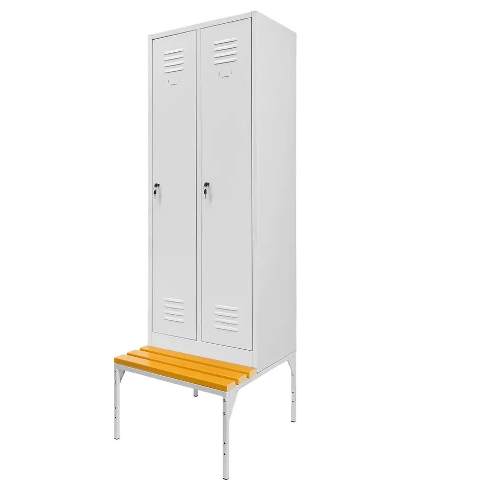 Mega-M S-60 cm armadio spogliatoio 2 ante grigio con panca