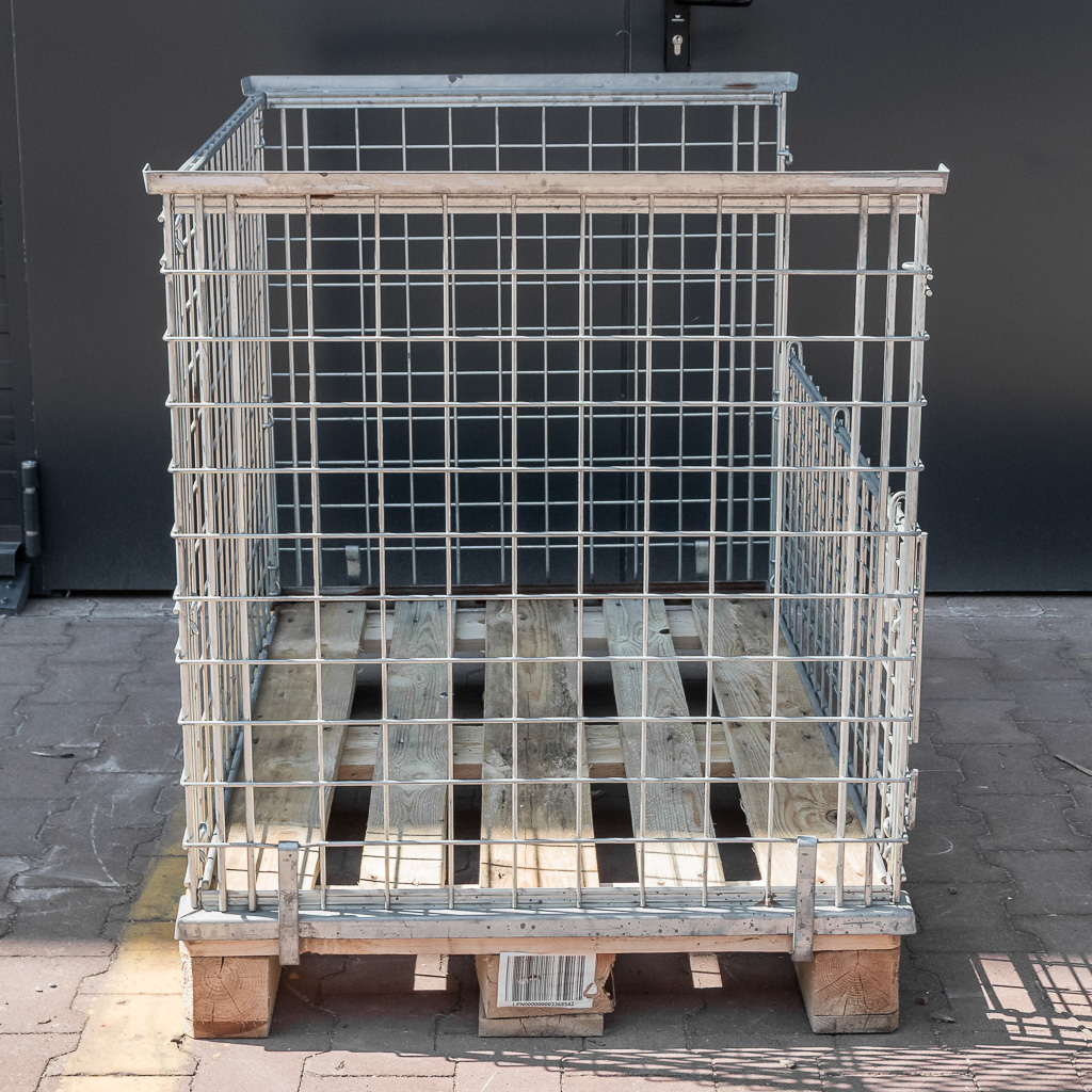 Gitterbox 120x80x90 cm cassa rete metallica lato apribile