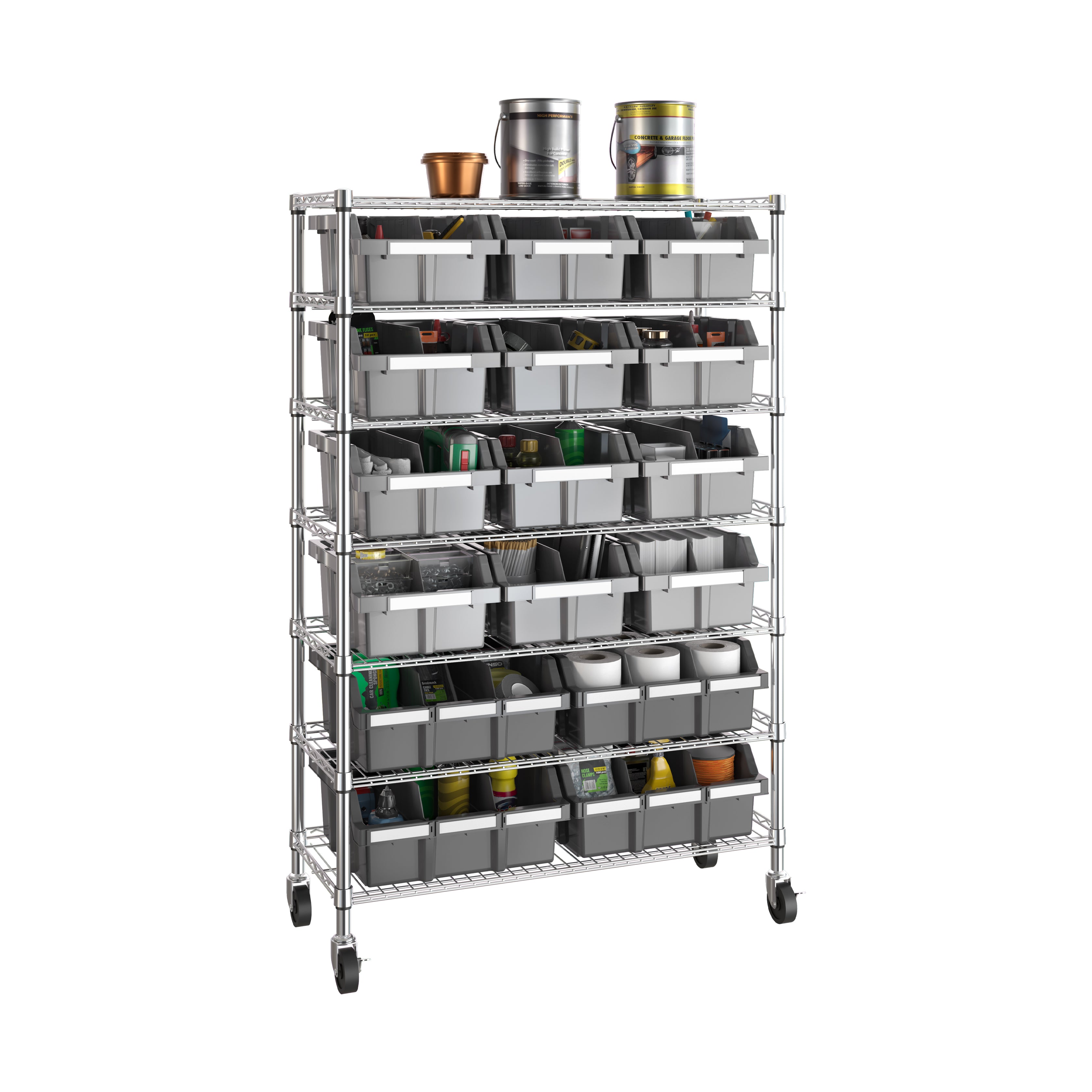 Seville Classics scaffale portabox 16 contenitori 91x36 cm NSF
