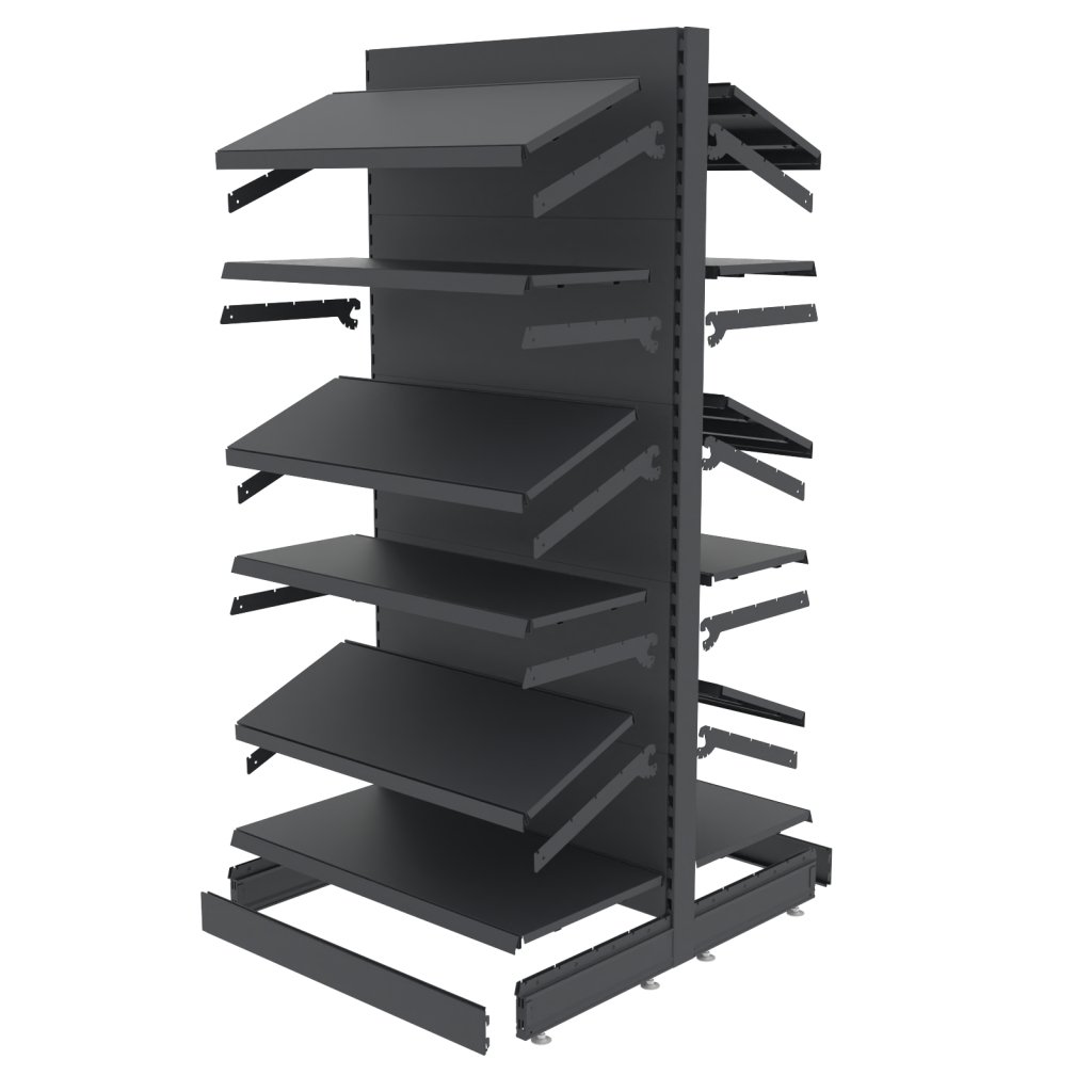 Mega-M MERKURY II Scaffale Negozio Gondola Grafite H210 L103