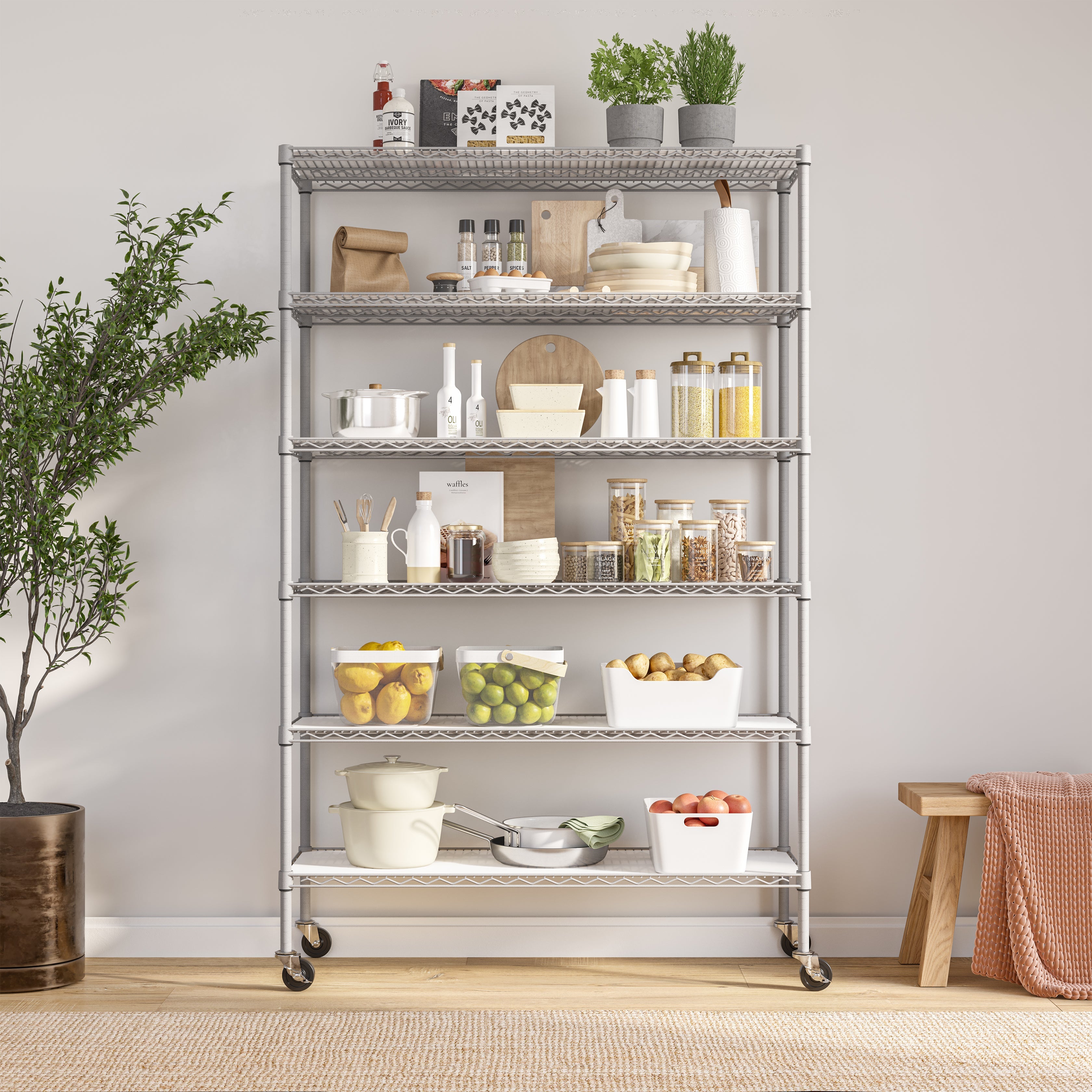 Seville Classics UltraDurable scaffale metallo 6 ripiani 122x46 cm