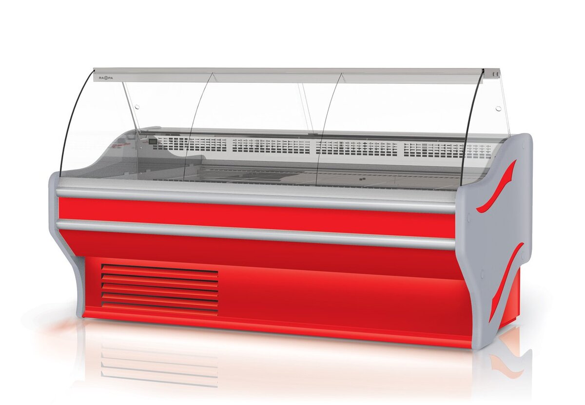 Rapa L-E1 80/107 banco frigo vetro curvo LED Plug-in carne