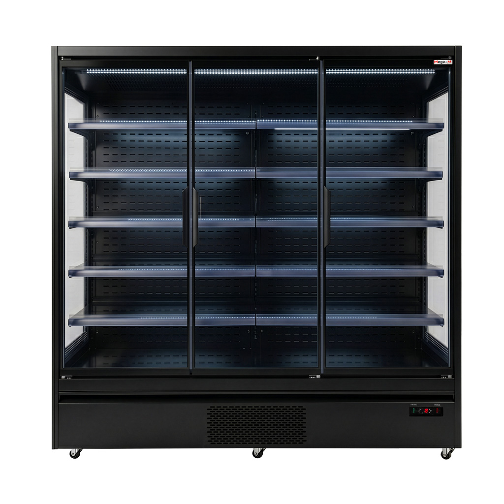 Mega-M Hugo Plus RU espositore frigo nero porte vetro L-195 cm
