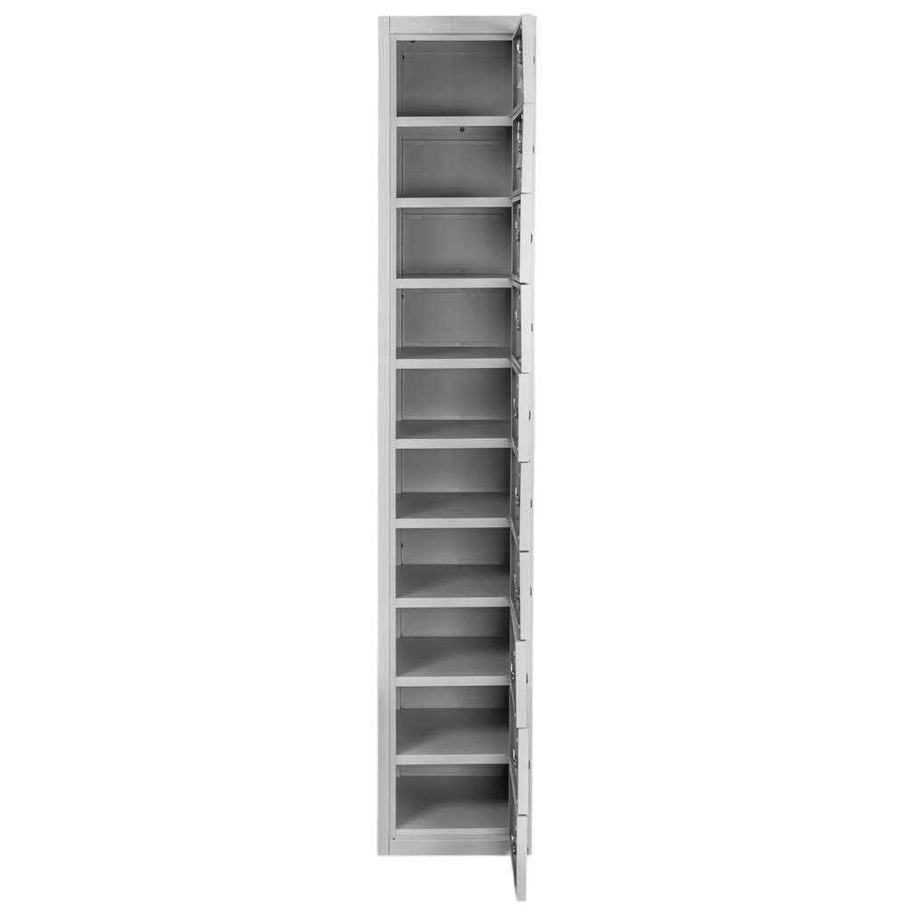 Mega-M armadietto 10 scomparti grigio 32,5x30x180 cm