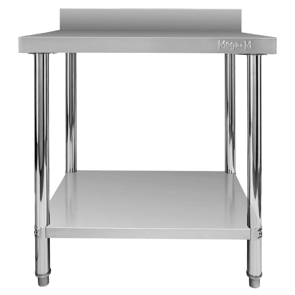 Mega-M X Standard tavolo inox da parete 80x60x85 cm con ripiano