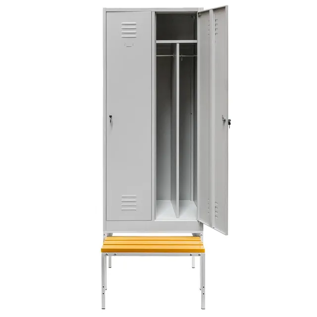 Mega-M armadietto spogliatoio 2 ante grigio 80 cm panca