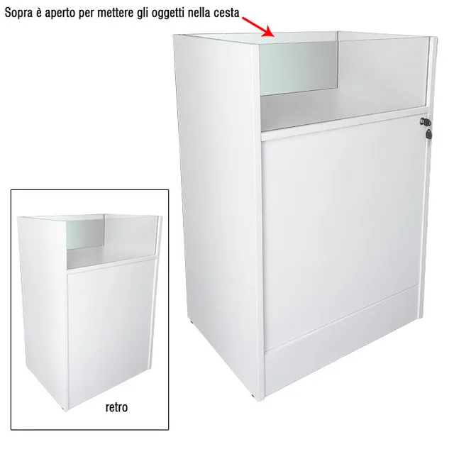 Agosistem bancarella espositiva sponde vetro 60 cm bianca