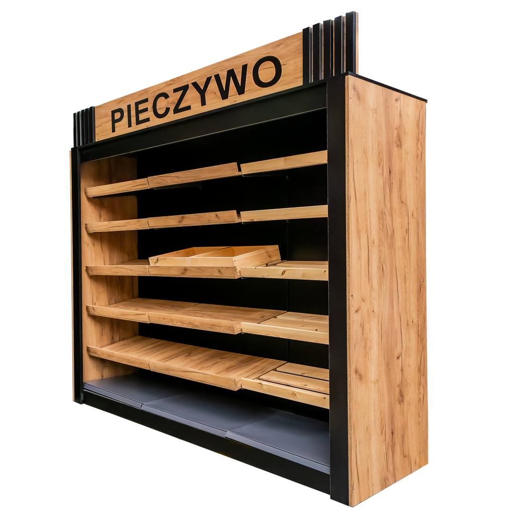 Mega-M scaffale pane espositore rovere 247,5x60x244 cm