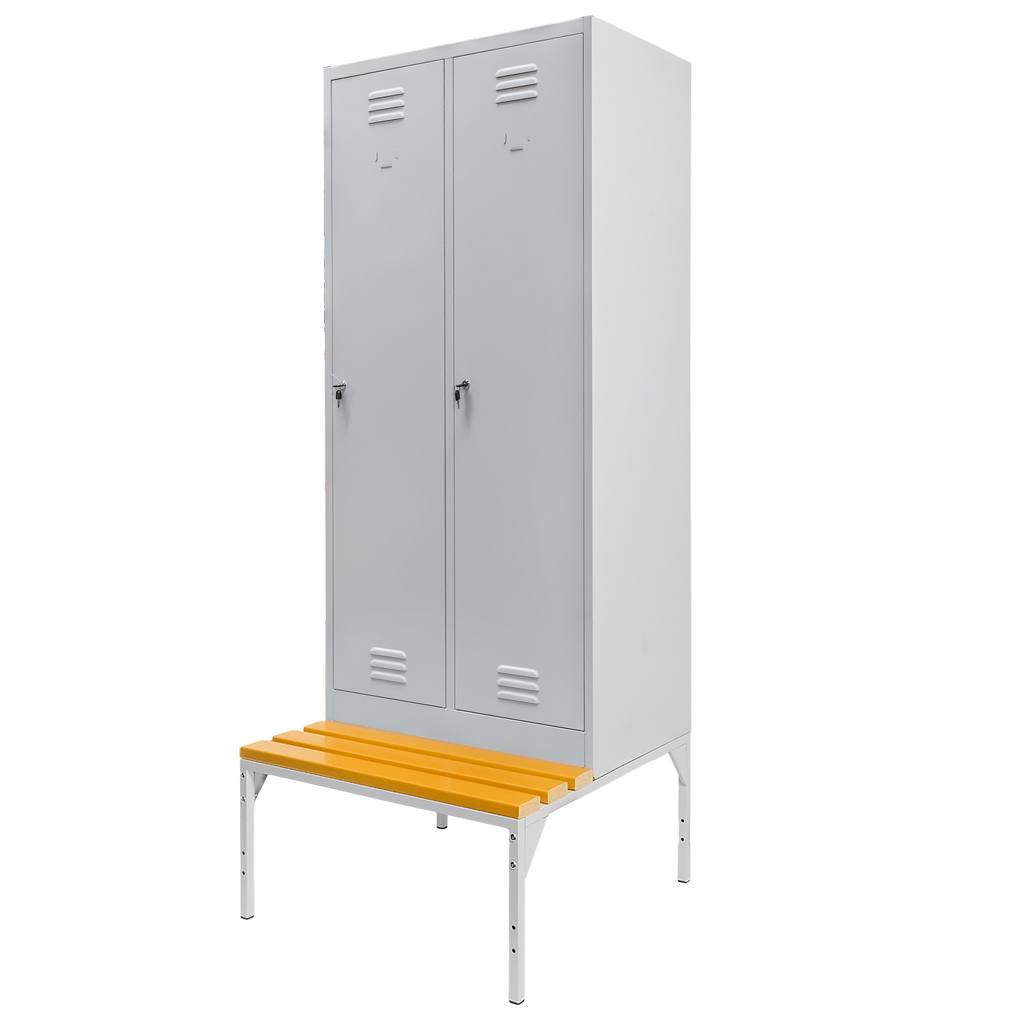 Mega-M armadietto spogliatoio 2 ante 80 cm panca grigio