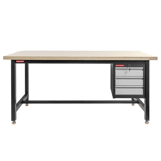 Werkberg S-180 Banco da Lavoro 180 cm 3 Cassetti