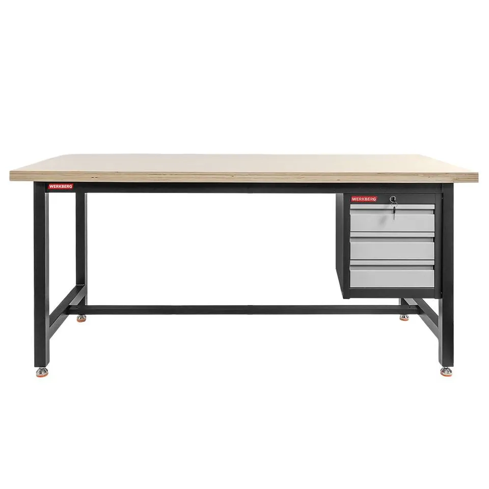 Werkberg S-180 Banco da Lavoro 180 cm 3 Cassetti