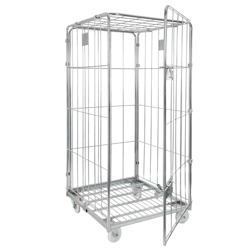 Mega-M Universal Roll Container Zincato con Tetto e Porta