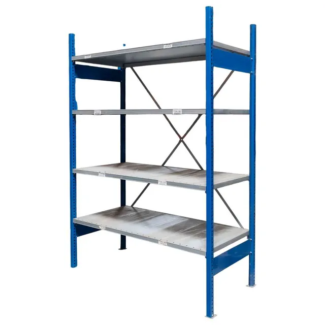 Mega-M Stow Scaffale Zincato 4 Ripiani 200x133,5x60 cm