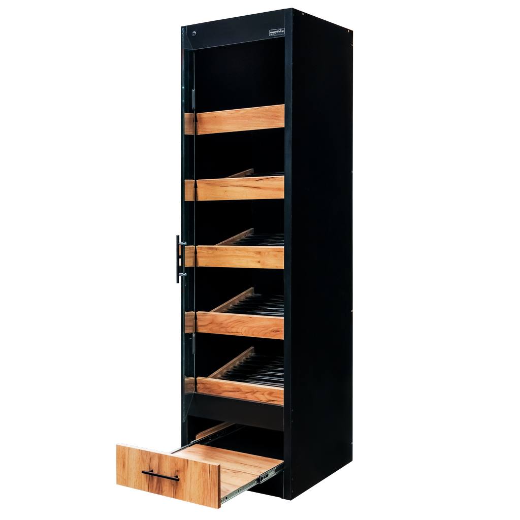 Mega-M H-205 scaffale pane 60x58 cm rovere kraft vetro LED