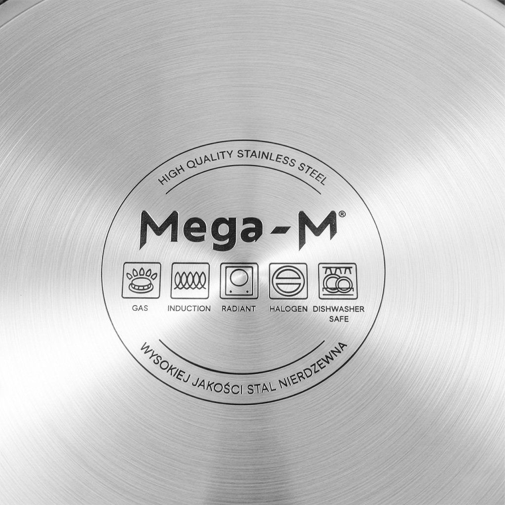 Mega-M Standard 12L pentola inox bassa con coperchio
