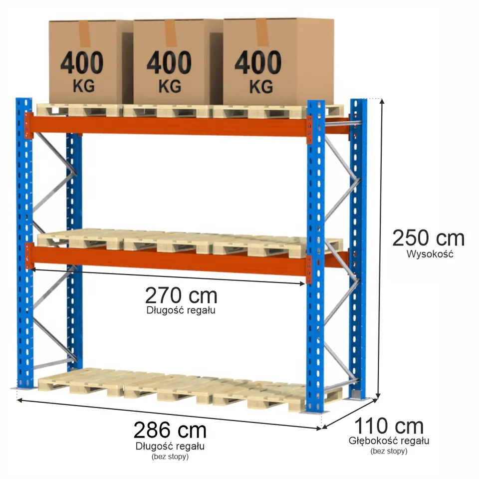 Mega-M XR scaffale portapallet H250 L286 1200 kg base