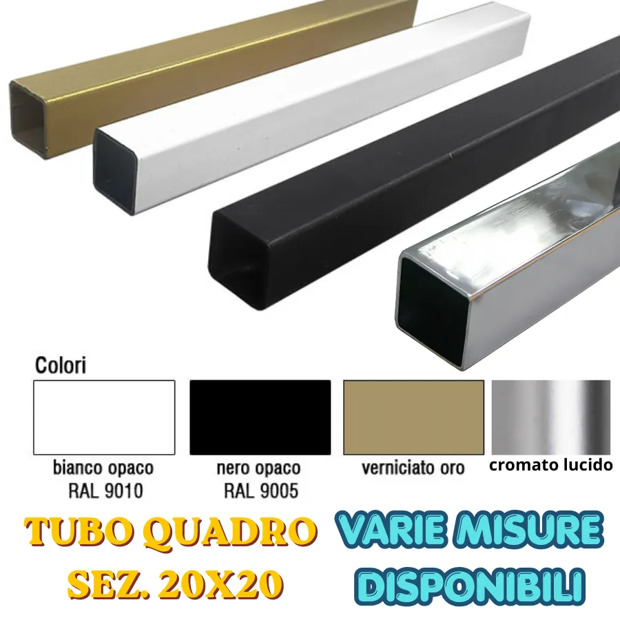 Agosistem tubo quadro ferro zincato 20x20 spessore 1,2 mm