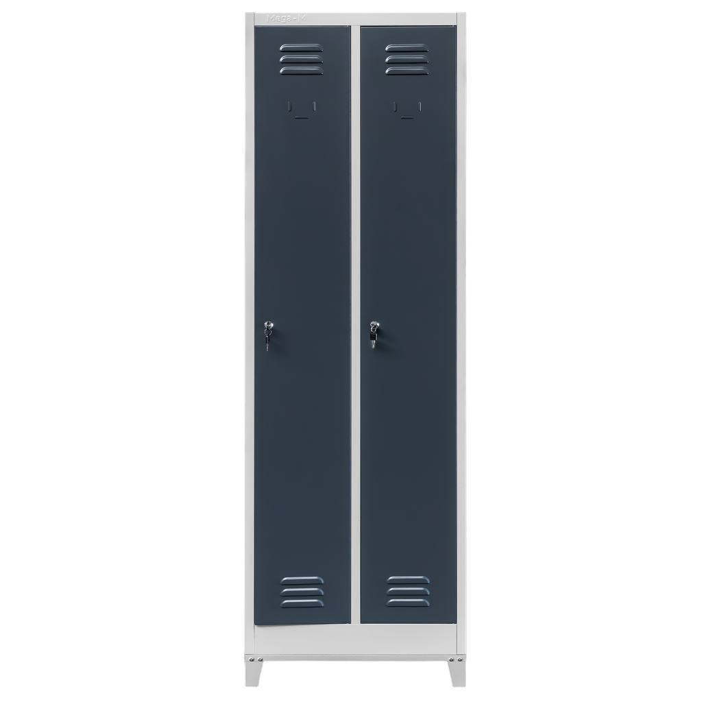 Mega-M S-60 Armadietto Spogliatoio 2 Ante Grigio Gambe