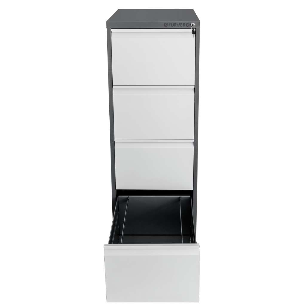 Furvero W4S Schedario Ufficio 4 Cassetti Grafite Grigio