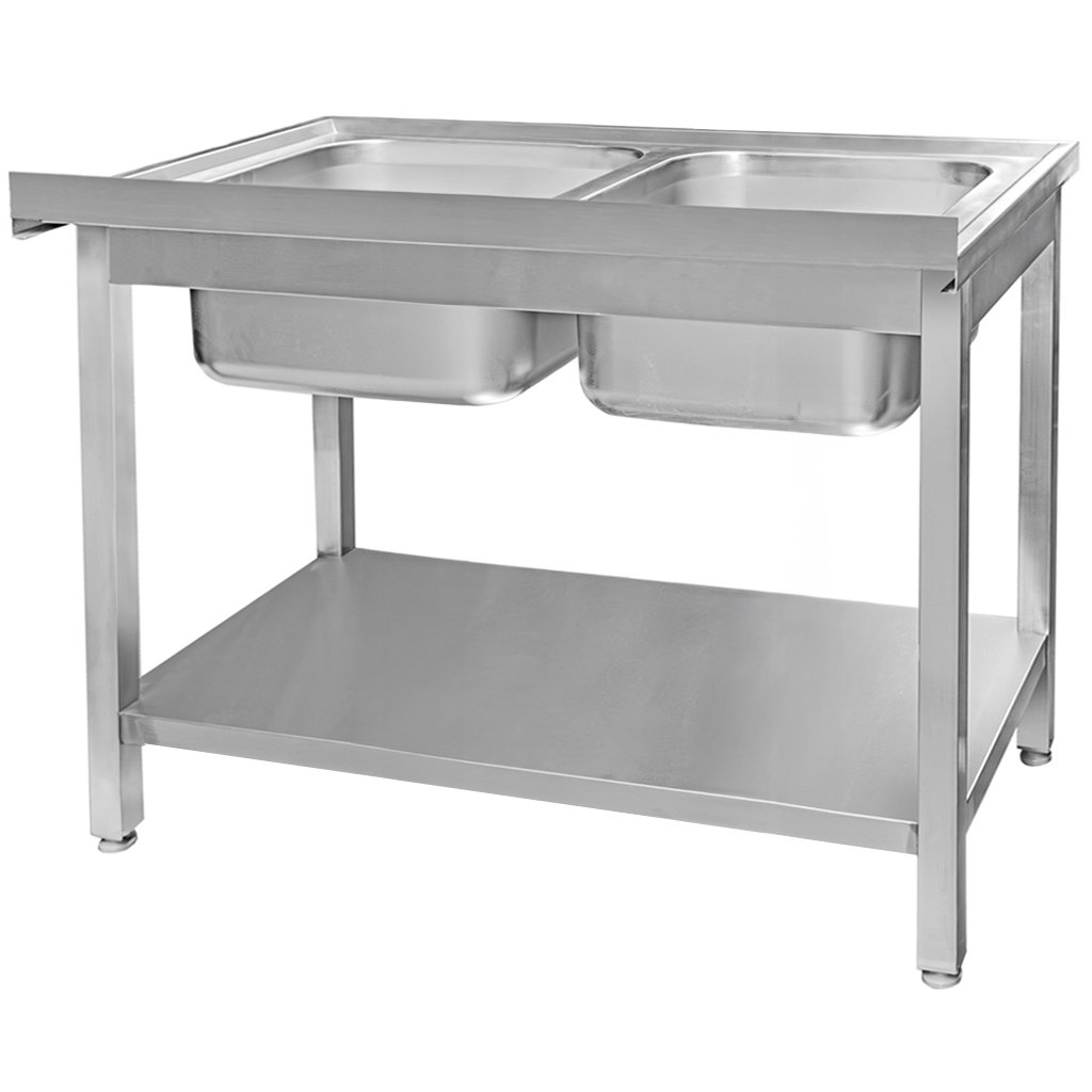 Mega-M lavello gastronomico 2 vasche 140x70x85 inox saldato