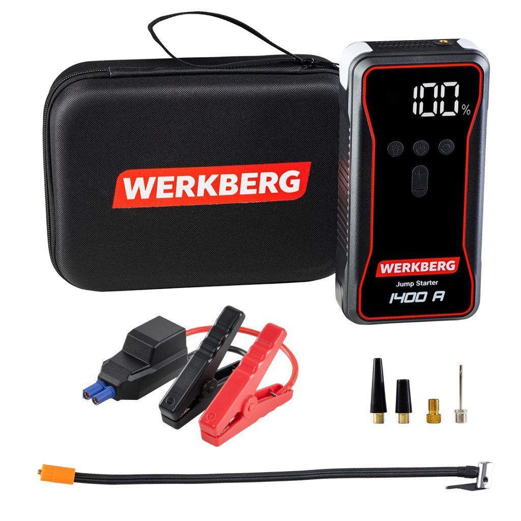 Werkberg AL002 avviatore batteria 18000mAh con compressore