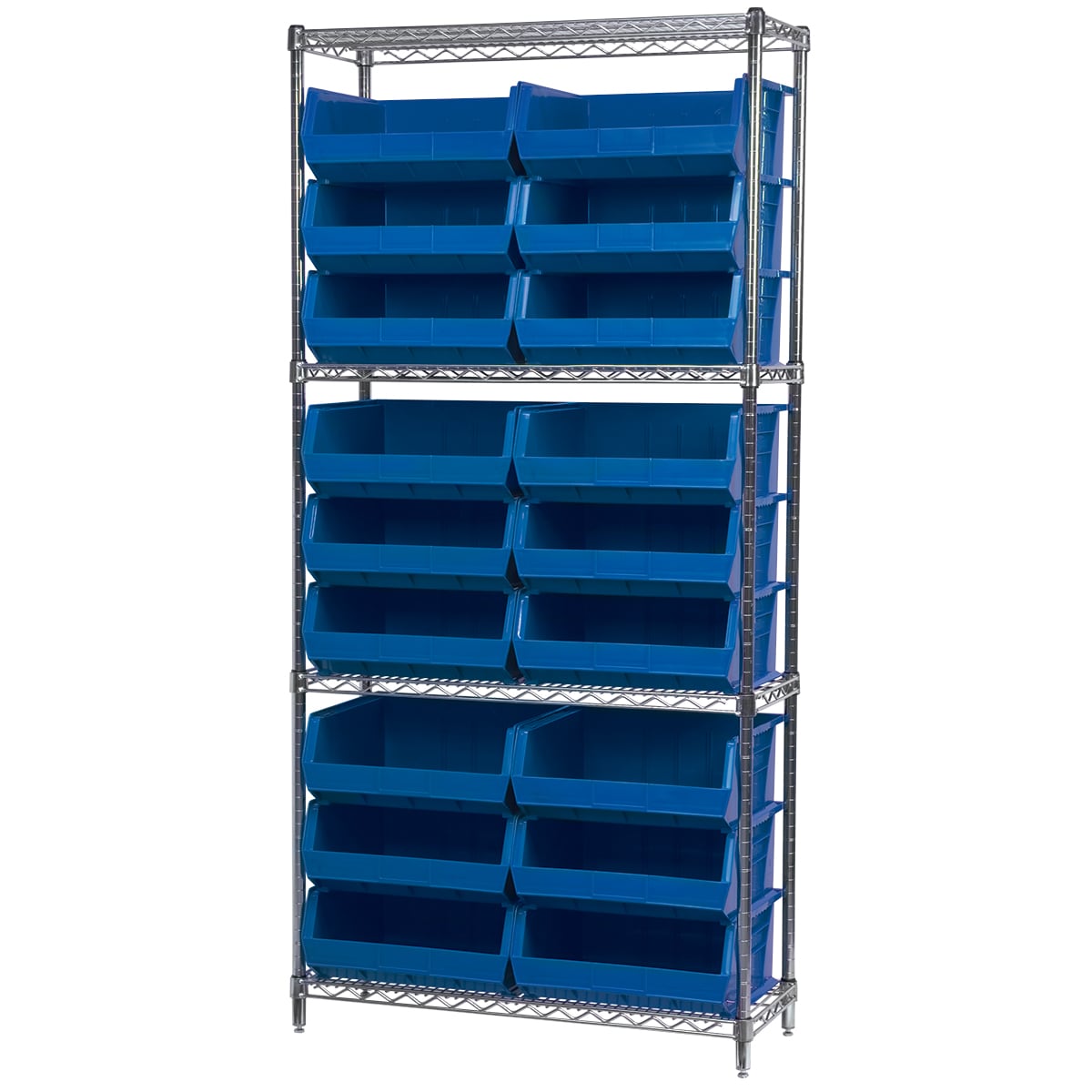 Akro-Mils AWS143630250 scaffale in filo 4 ripiani 18 box