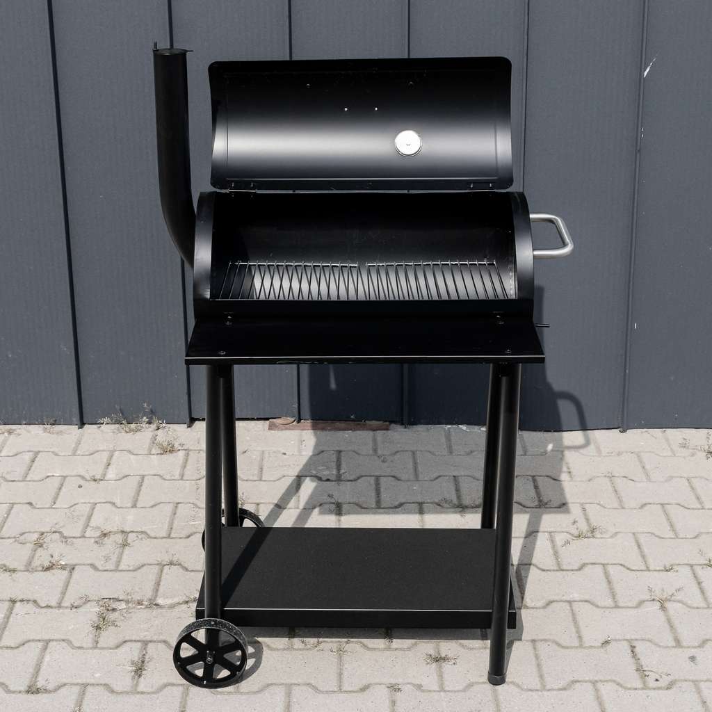 Mega-M Barbecue Carbone a Botte 53x29 cm con Coperchio Ricondizionato
