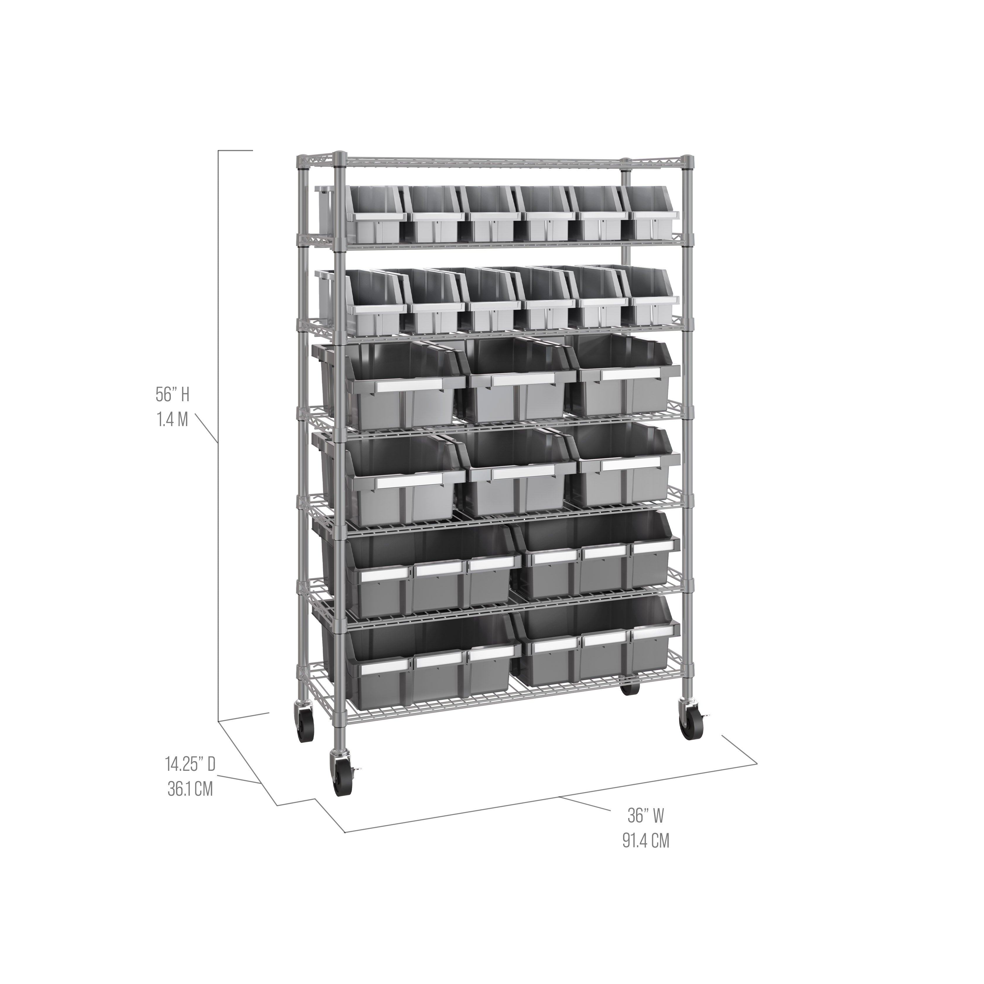 Seville Classics 7-Tier 22-Bin Scaffale con 22 Cassette