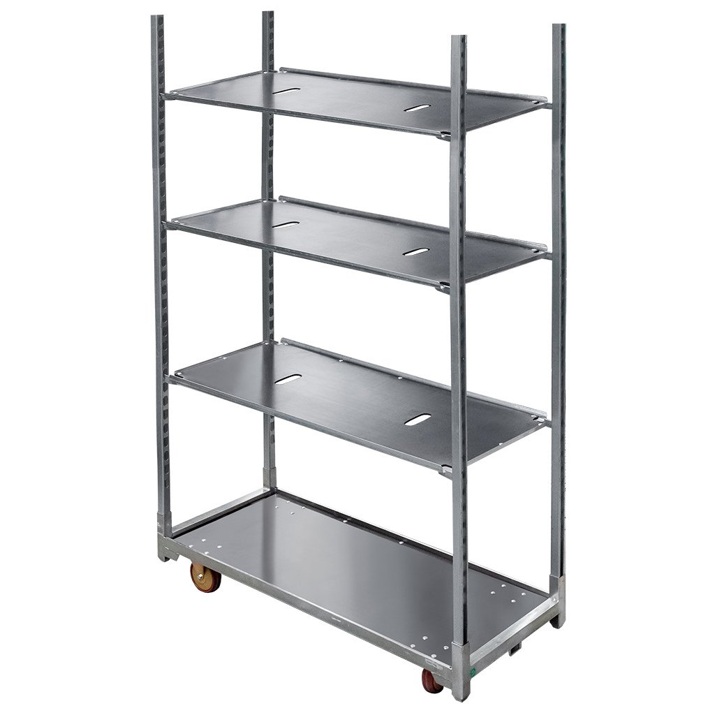 Mega-M base+3 ripiani carrello danese fiori zincato