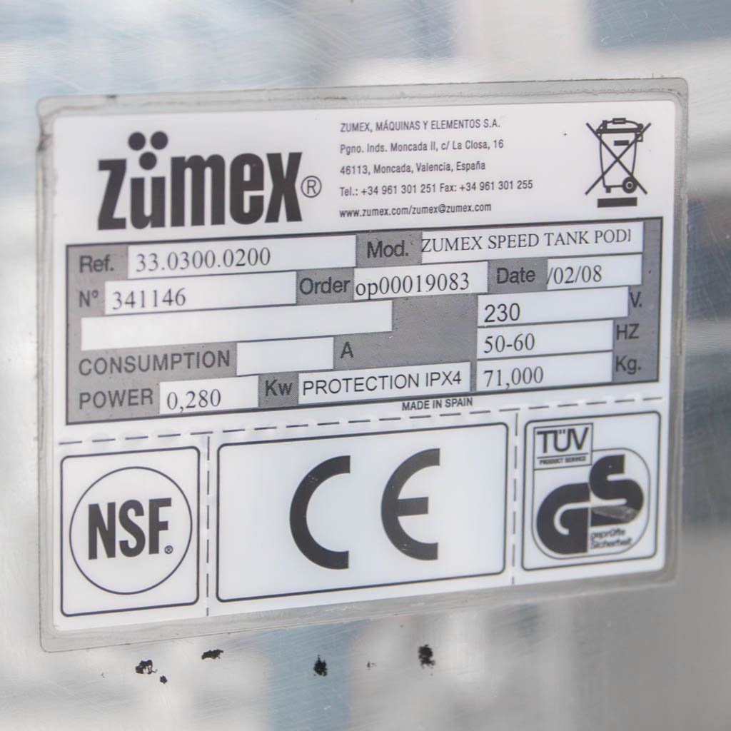 Zumex Speed Tank spremiagrumi automatico senza sponde