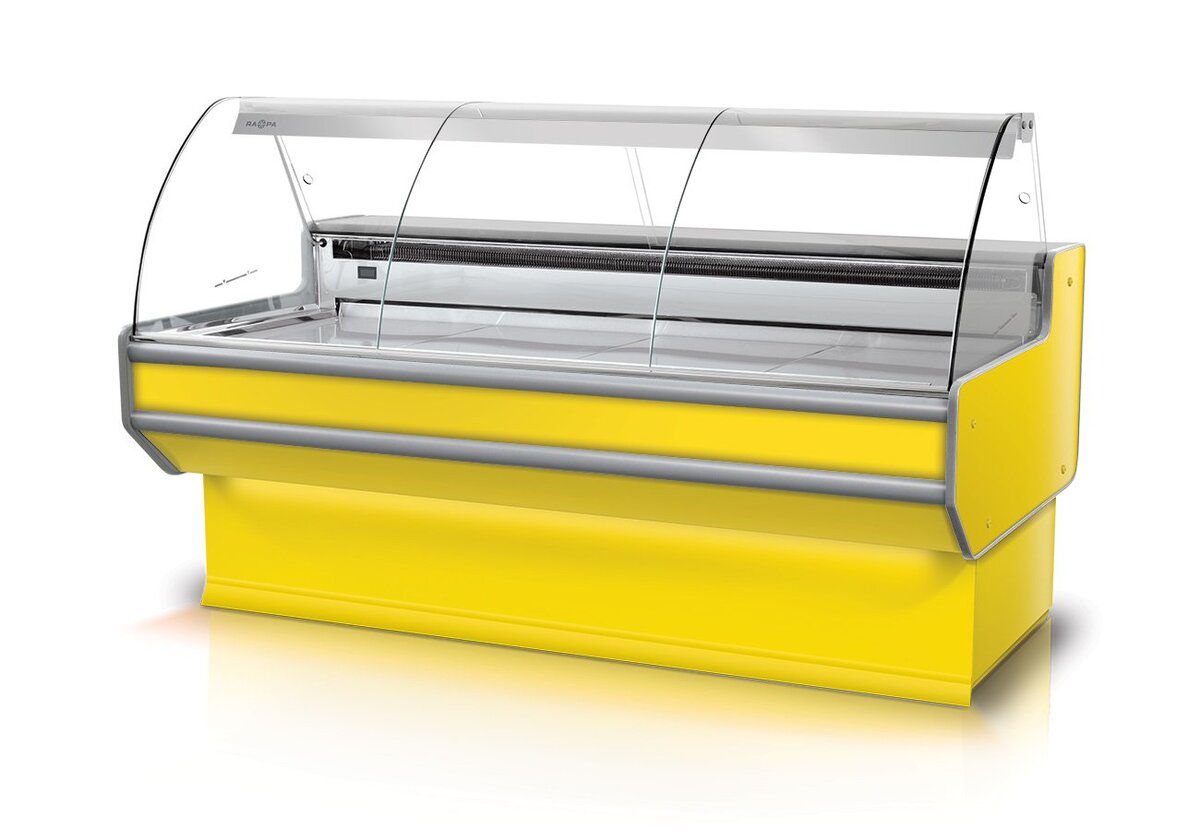 Rapa L-B2 201/107 banco frigo carne vetro curvo