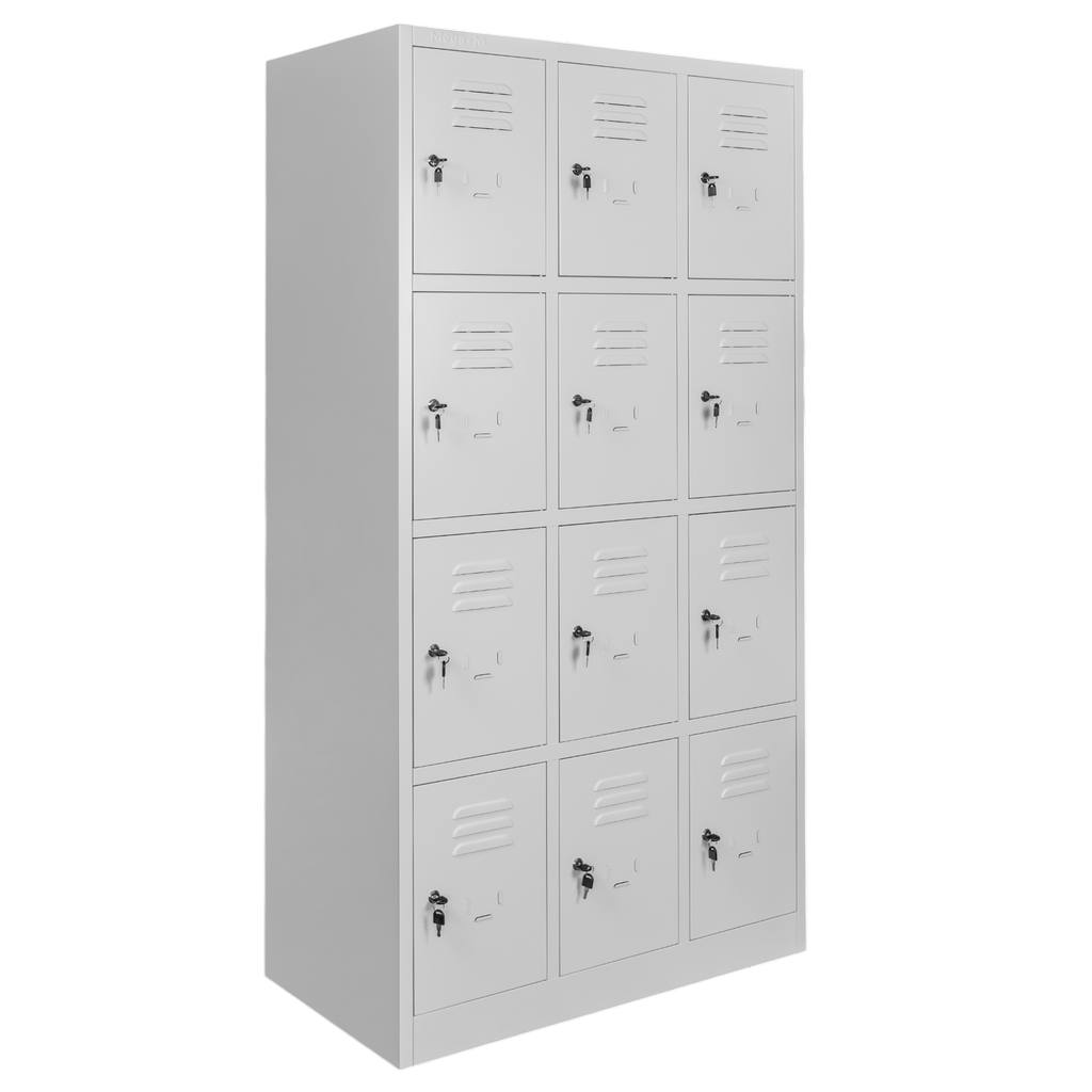Mega-M 12 Scomparti Armadio Spogliatoio 90x50x180 cm Grigio