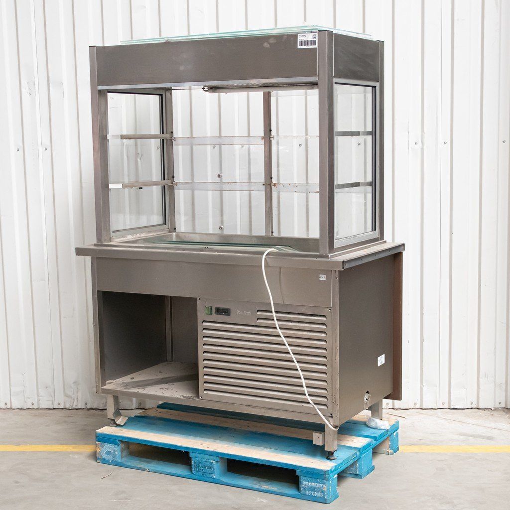 Ascobloc vetrina refrigerata 133x70x175 cm 2 ripiani vetro