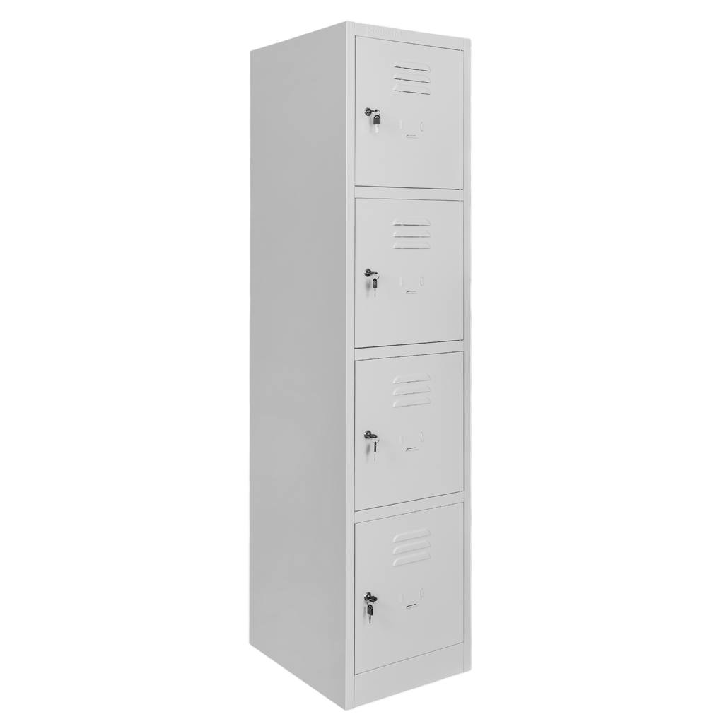 Mega-M armadietto spogliatoio 4 scomparti 40x50x180 cm grigio