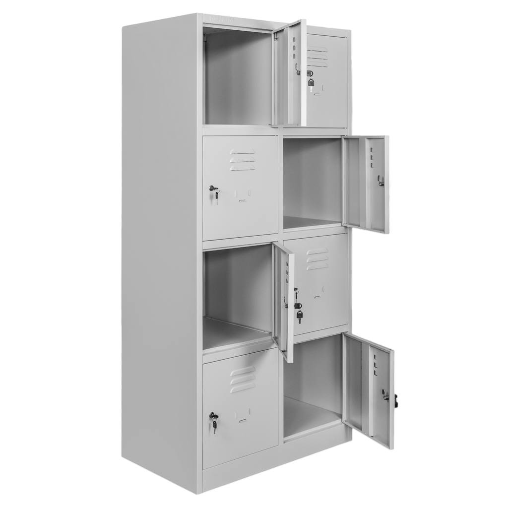 Mega-M 8 scomparti armadietto spogliatoio grigio 180 cm