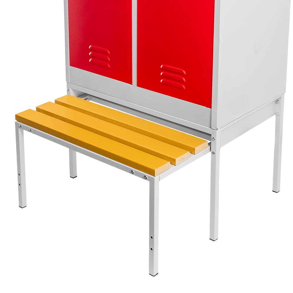 Mega-M armadio spogliatoio 2 ante 80 cm panca grigio rosso