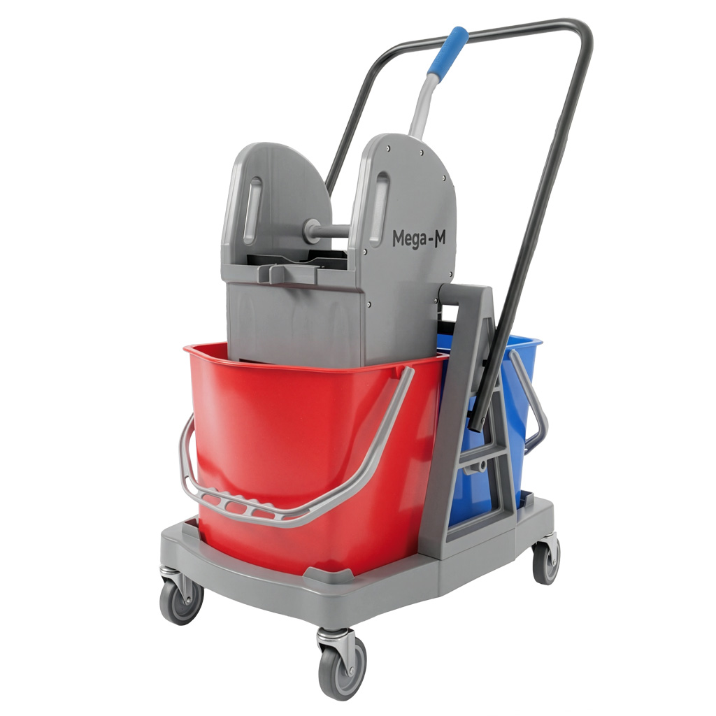 Mega-M carrello pulizie 2x17 L con strizzatore due secchi