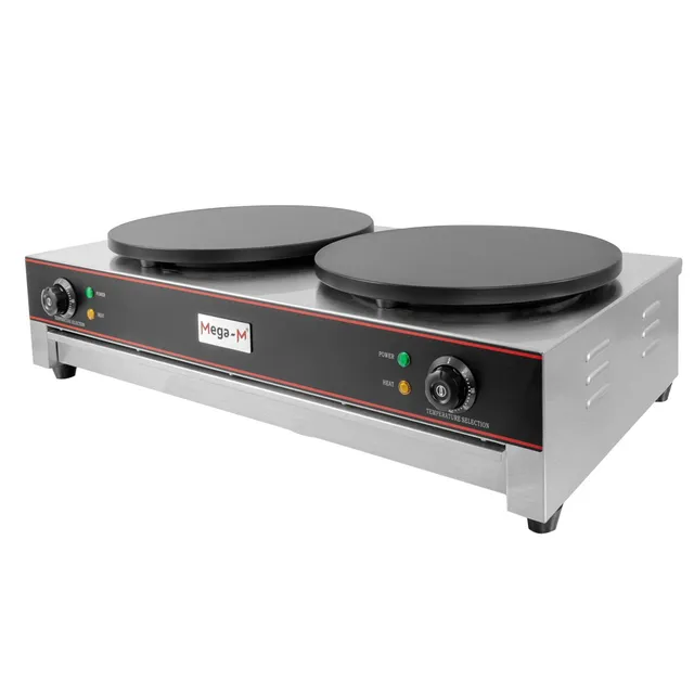 Mega-M Crepiera elettrica doppia 2x40 cm 2x3 kW con cassetto
