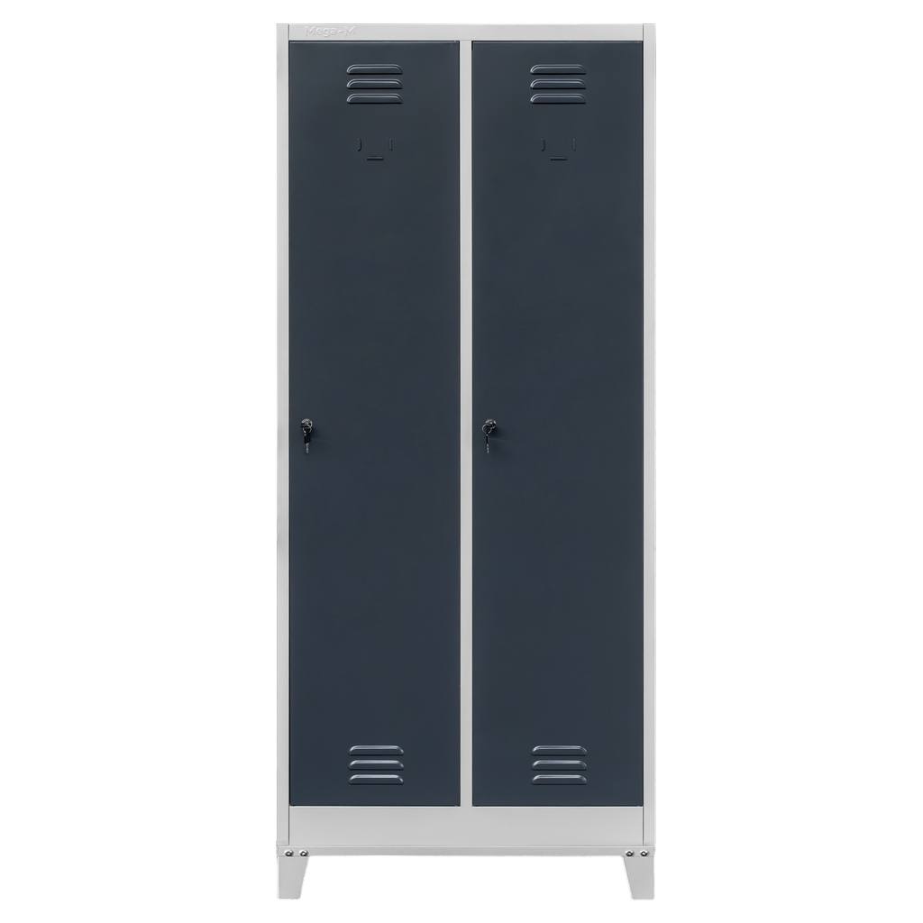 Mega-M S-80 cm armadietto spogliatoio 2 ante grigio grafite piedi