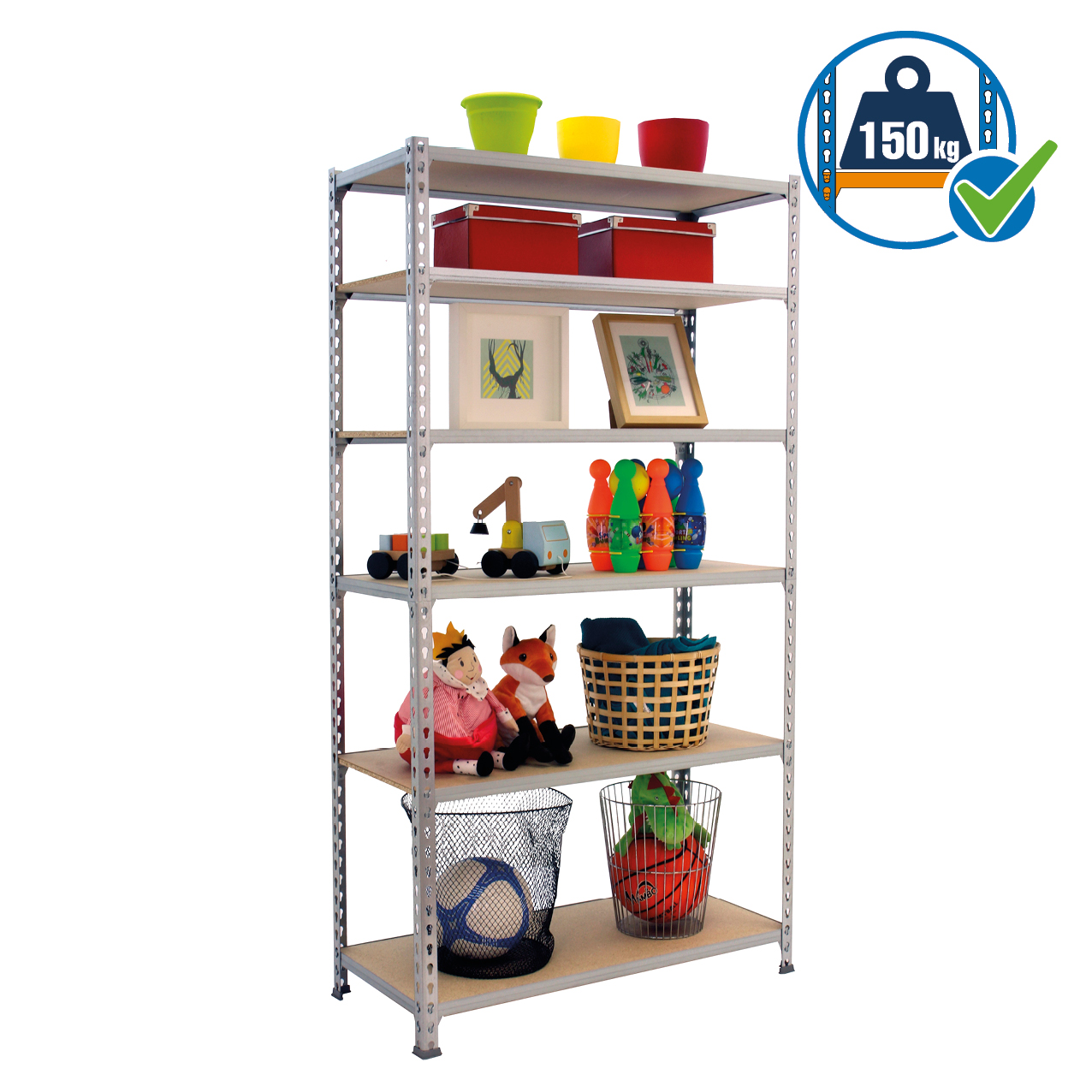 Simonrack MaderClick 6 scaffale legno 6 ripiani 150 kg