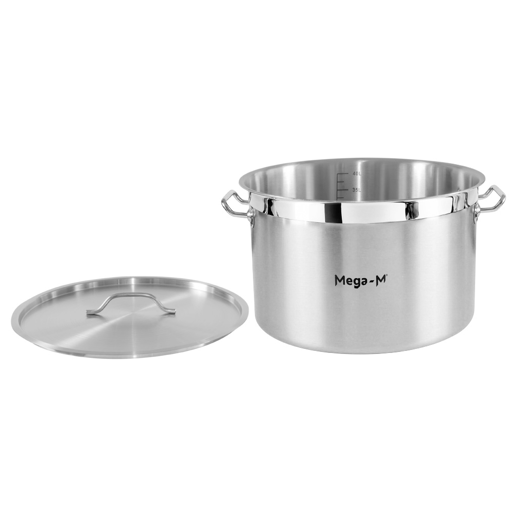 Mega-M PRO pentola inox 44L 45x28 cm con coperchio