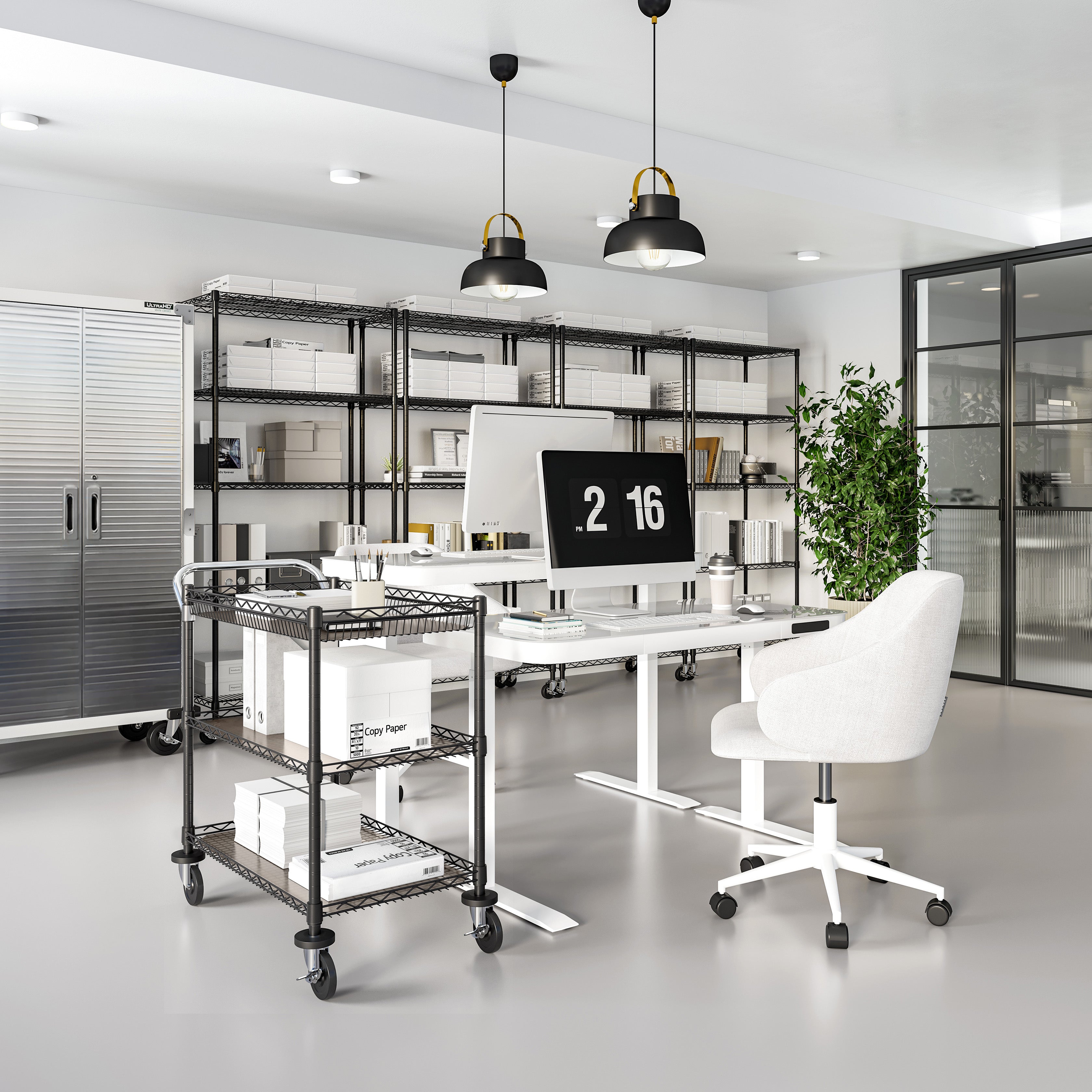 Seville Classics Carrello cucina 3 ripiani cromato 227 kg