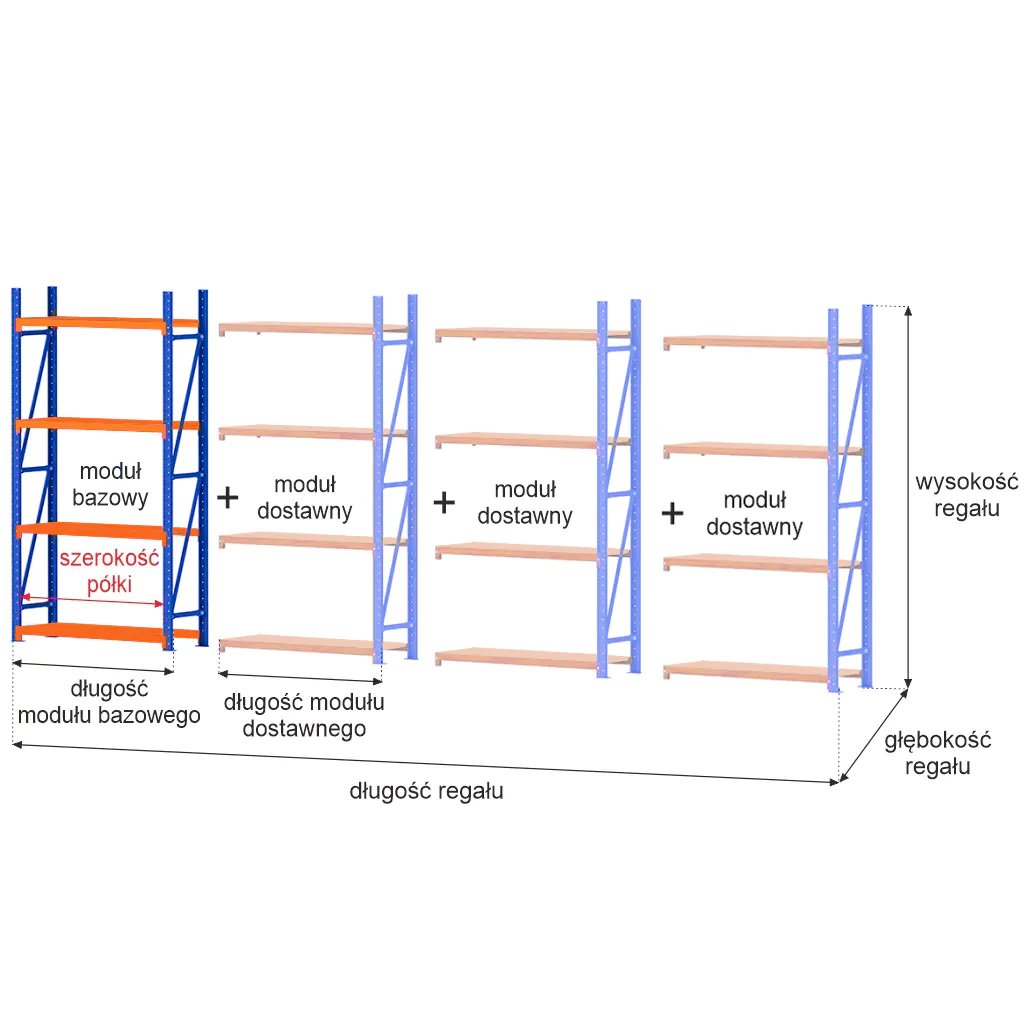 Mega-M Fortis Light Scaffale magazzino 10 ripiani 200x392,5x60 cm
