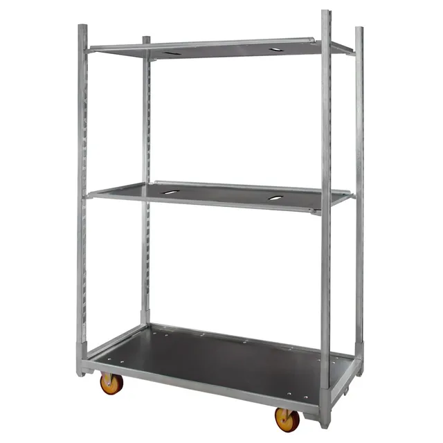 Mega-M carrello danese fiori base+2 ripiani zincato