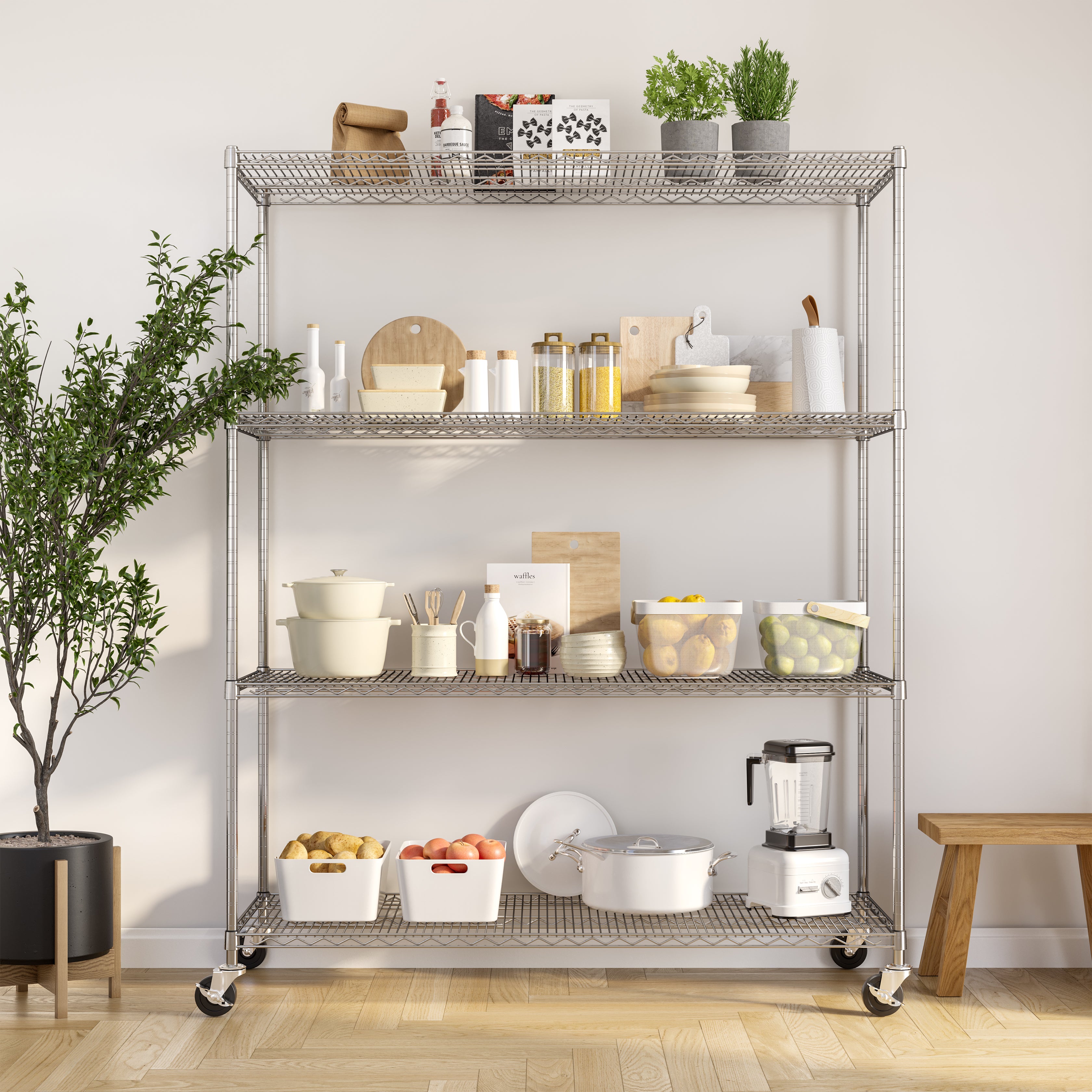 Seville Classics UltraDurable scaffale 4 ripiani 152x61 cm portata 363 kg