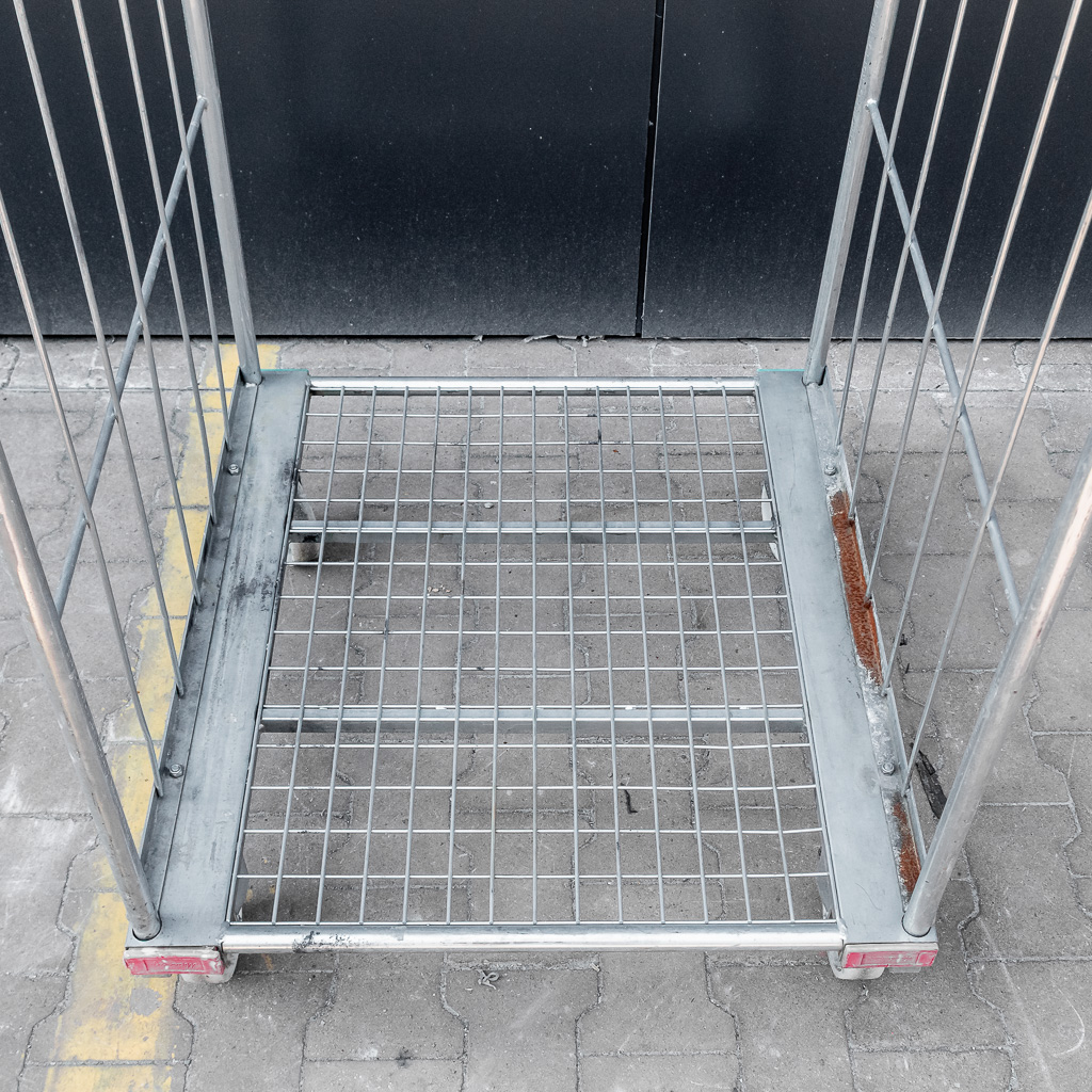 Rollcontainer rete carrello logistico 2 sponde base a rete
